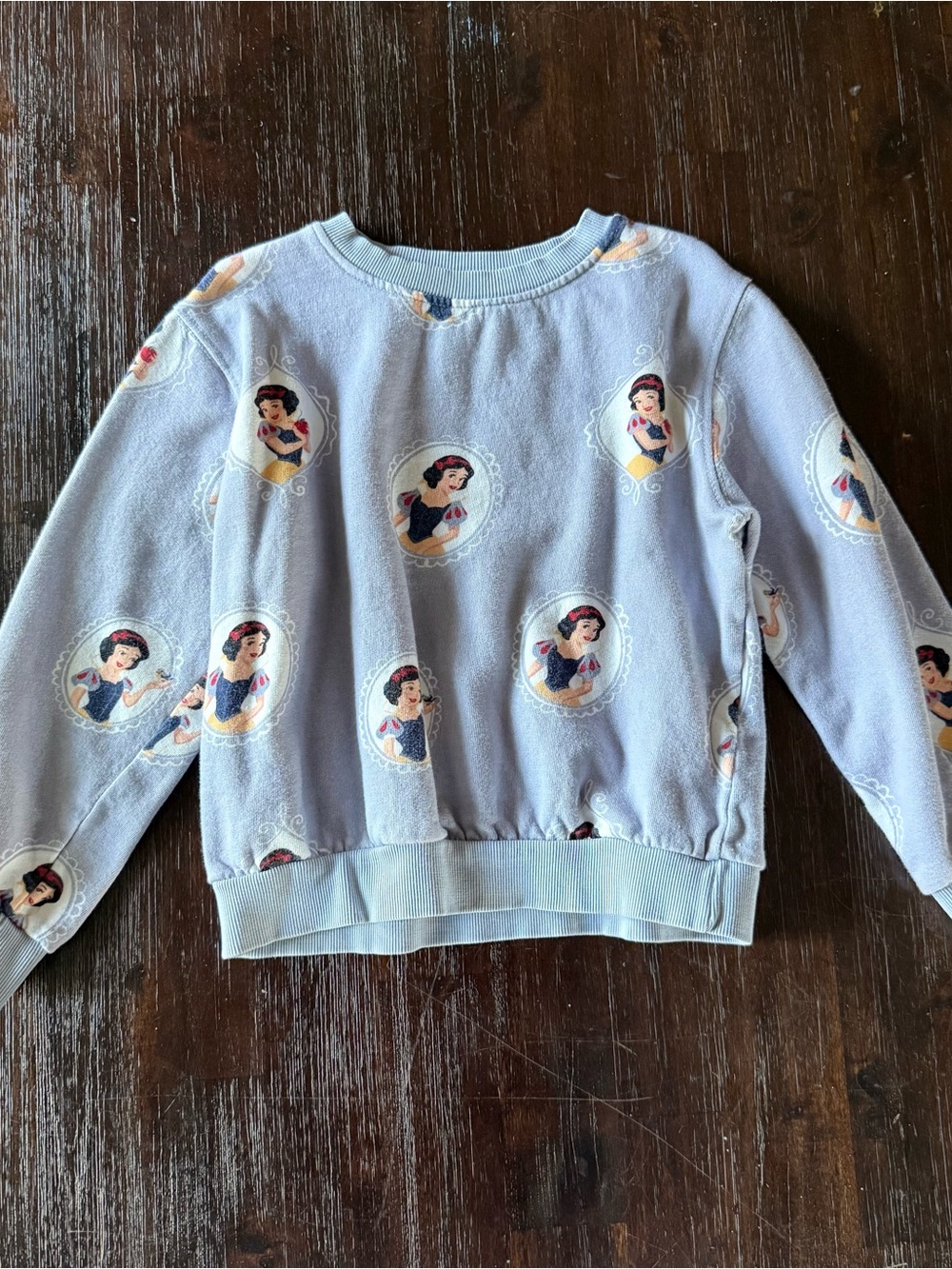 H&M Light Blue Snow White Graphic Pullover Sweatshirt